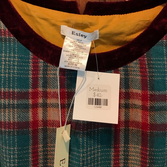 Esley Retro Plaid Wool Dress - Picture 3 of 5